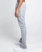 Multi-color stacked sweatpants by Plush Fashion Hub with a relaxed fit and vibrant color blocks.