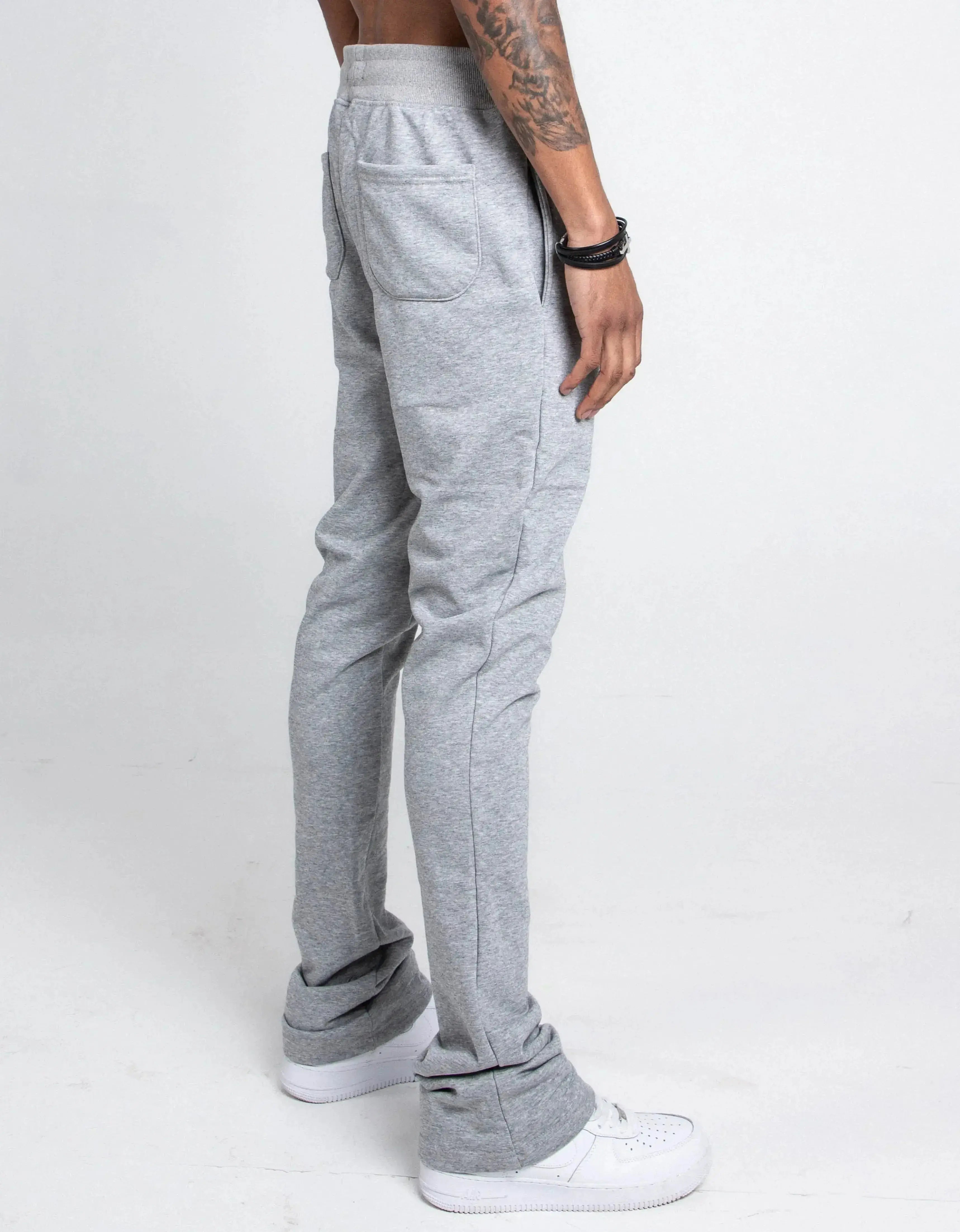Multi-color stacked sweatpants from Plush Fashion Hub, casual pants with vibrant color blocks and comfortable fit.