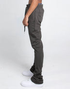 Multi-color stacked sweatpants by Plush Fashion Hub, casual pants with vibrant color blocks and comfortable fit.