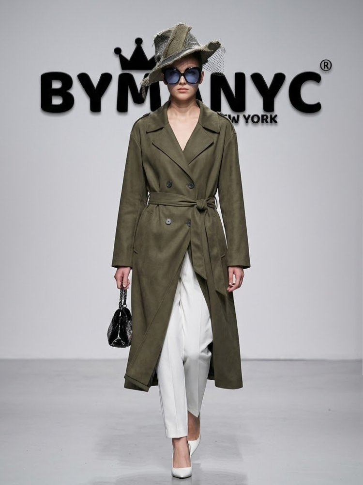 Women's Oversized Belted Trench Coat BYMANYC ® New York CONTEMPORARY VIBRANT MODERN FASHION - New Collection-0