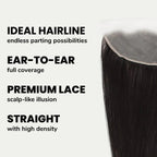 Malaysian Straight 13x4 Transparent Lace Human Hair Frontal - Plush Fashion Hub