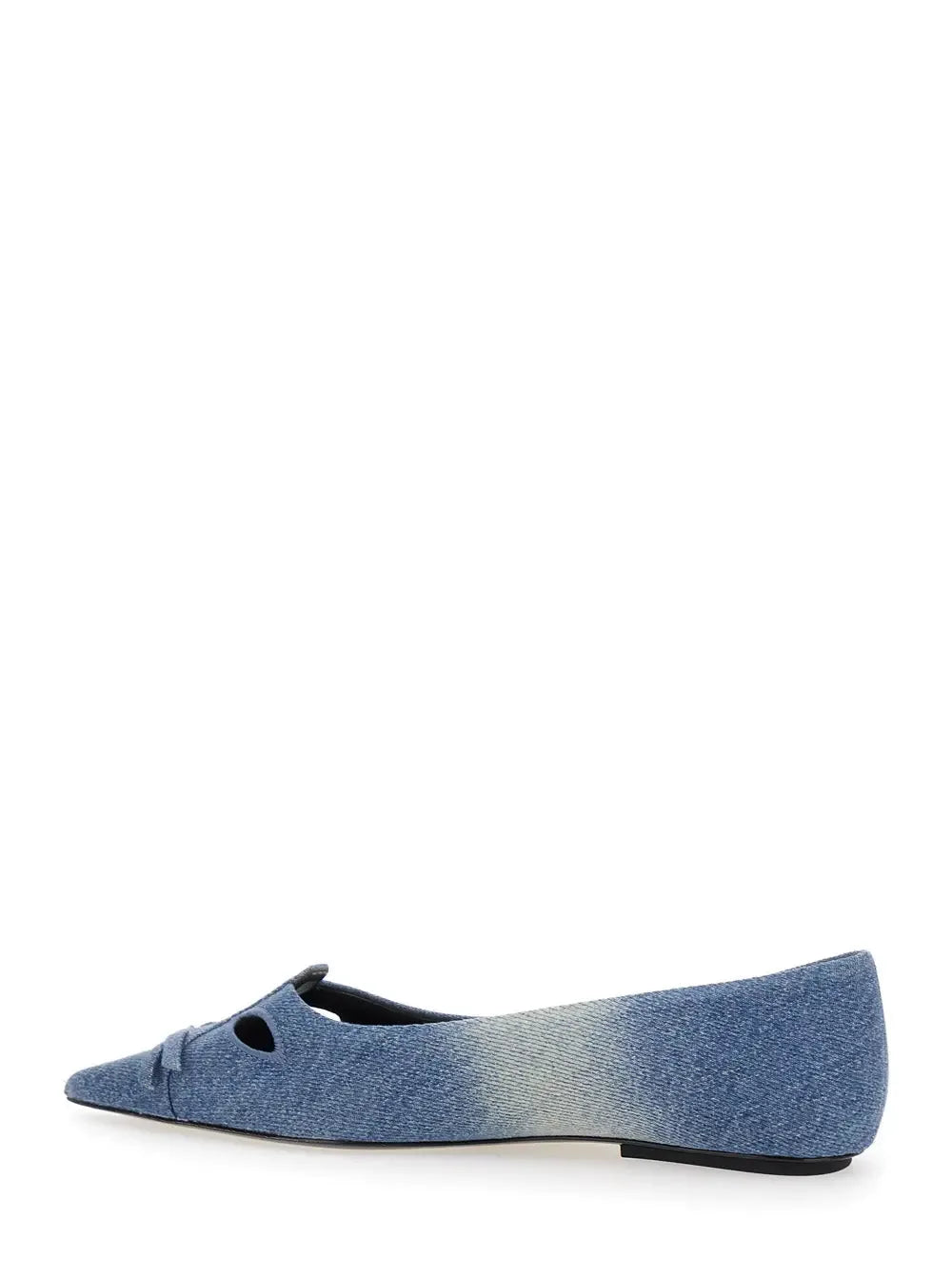 Marc Jacobs Women 'The Kat' Blue Ballerinas With Cut-Out Detail And Bow On The Front In Cotton Woman - Plush Fashion Hub
