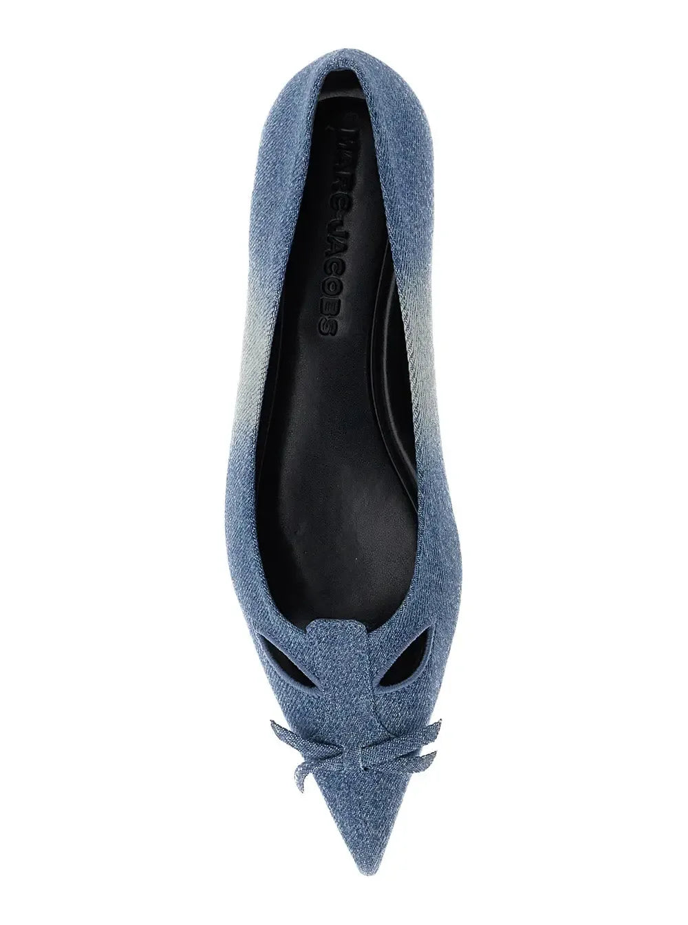 Marc Jacobs Women 'The Kat' Blue Ballerinas With Cut-Out Detail And Bow On The Front In Cotton Woman - Plush Fashion Hub