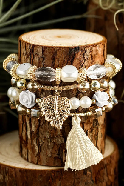 Mariana Beaded Fringed Layered Bracelet - Plush Fashion Hub