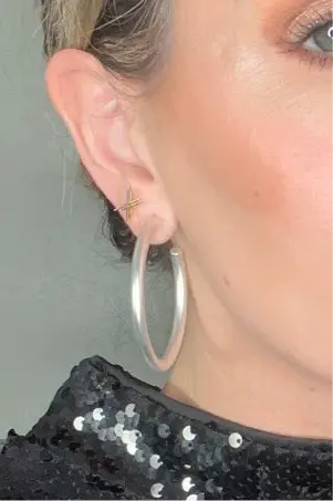 Matte Finish Silver Hoop Earrings Pretty Little Patriot