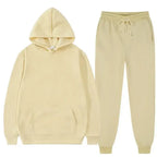 Unisex casual hemp blend loose sweatshirt and sweatpants matching set by Plush Fashion Hub, comfortable two-piece loungewear.