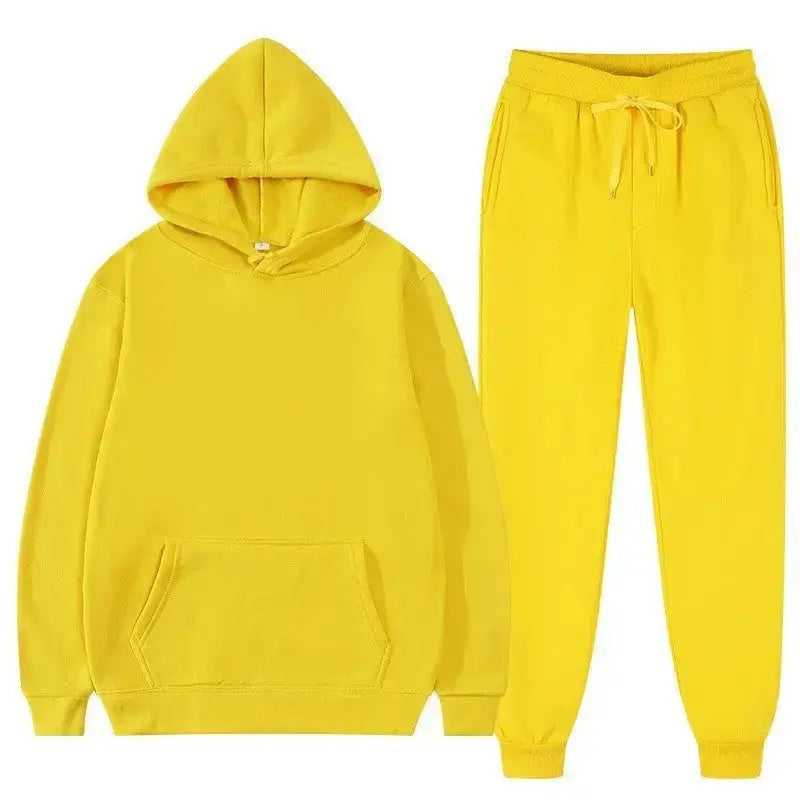 Unisex casual hemp blend loose sweatshirt and sweatpants matching set by Plush Fashion Hub, ideal for comfortable everyday wear.