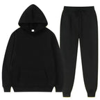 Unisex casual hemp blend loose sweatshirt and sweatpants matching set by Plush Fashion Hub, relaxed fit, ideal for comfortable everyday wear.