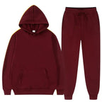 Unisex casual hemp blend loose sweatshirt and sweatpants matching set by Plush Fashion Hub, comfortable and relaxed fit for men and women.