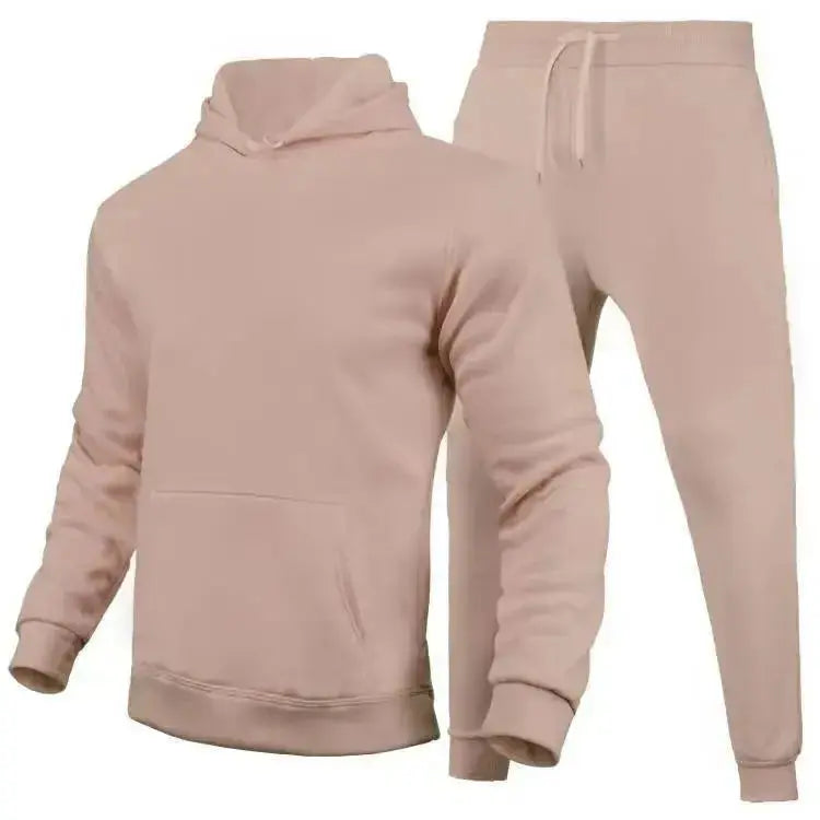 Unisex casual hemp blend loose sweatshirt and sweatpants matching set by Plush Fashion Hub, relaxed fit, comfortable loungewear.