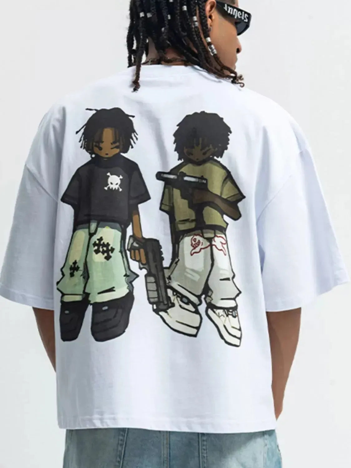 Men's Cartoon Round Neck Half Sleeve T-Shirt - Plush Fashion Hub