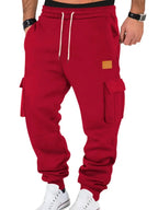 Men's durable cargo jogger pants with drawstring waist, Trendsi, casual athletic style with multiple pockets and relaxed fit.