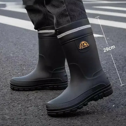 Men's Fashionable Outdoor Middle Tube Non-slip Rain Boots - Plush Fashion Hub