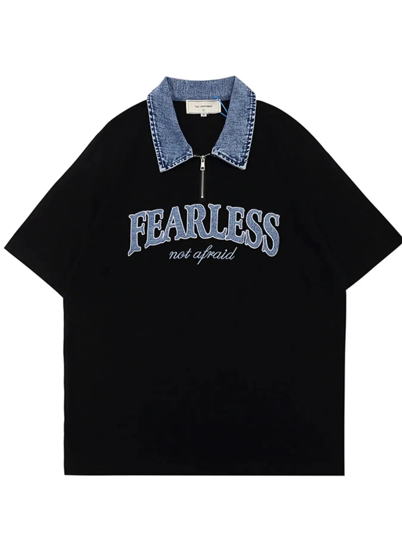 Men's Fearless Denim Collar Short Sleeve Polo - Plush Fashion Hub