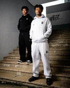 Men's casual hooded sweatshirt and jogger tracksuit set by Plush Fashion Hub, featuring a long-sleeve hoodie and matching sweatpants.