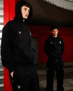 Men's casual hooded sweatshirt and jogger sweat suit set by Plush Fashion Hub, featuring a long-sleeve hoodie and matching sweatpants.