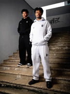 Men's casual hooded sweatshirt and jogger tracksuit set from Plush Fashion Hub, featuring a long-sleeve hoodie and matching sweatpants.