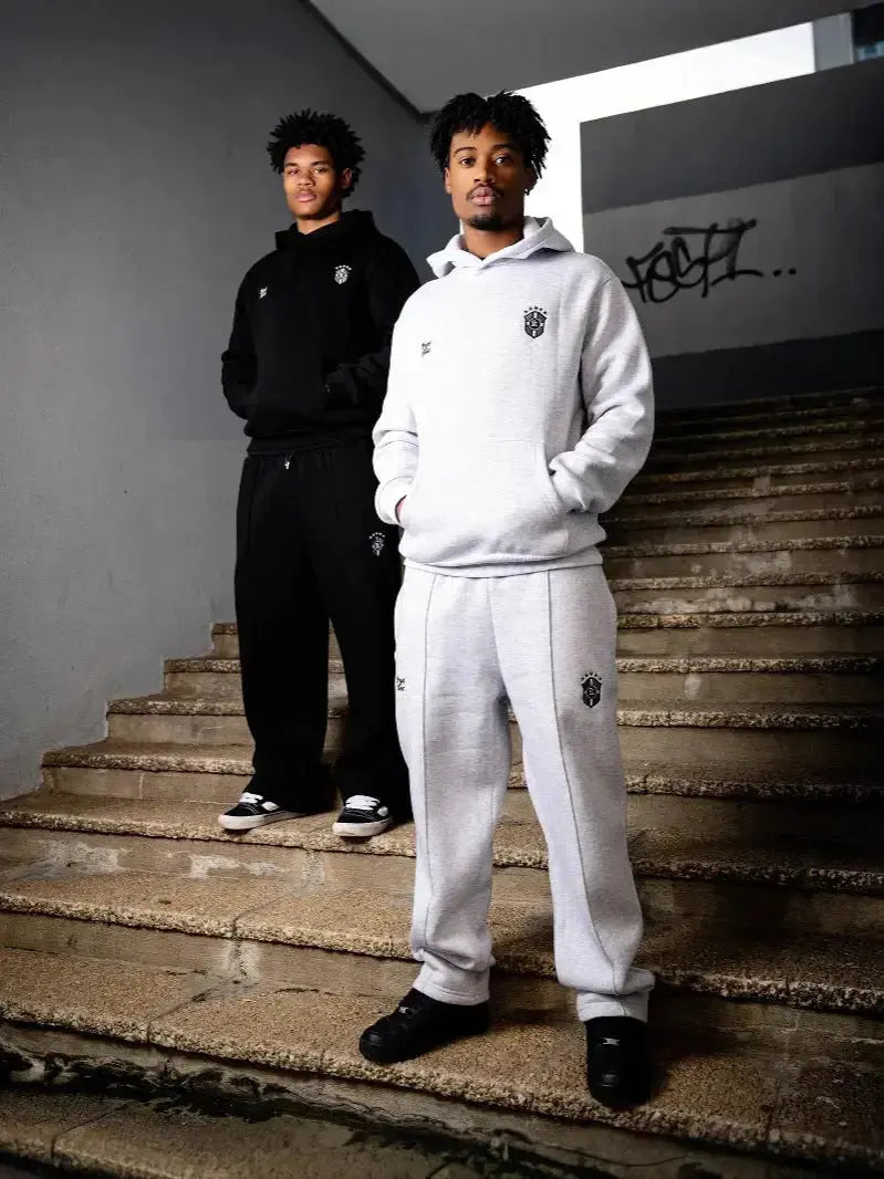 Men's casual hooded sweatshirt and jogger tracksuit set from Plush Fashion Hub, featuring a long-sleeve hoodie and matching sweatpants.