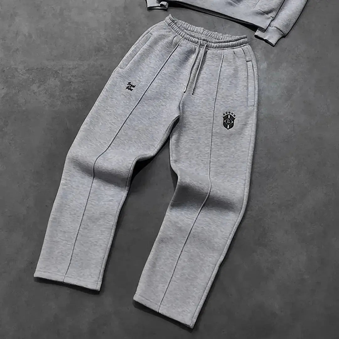 Men's casual hooded sweatshirt and jogger tracksuit set from Plush Fashion Hub, featuring long sleeves and comfortable fit.