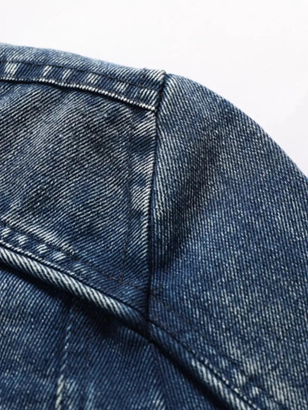 Men's plus size zip-up hooded denim jacket with casual stretch fit, front pockets, and adjustable hood, by Trendsi.