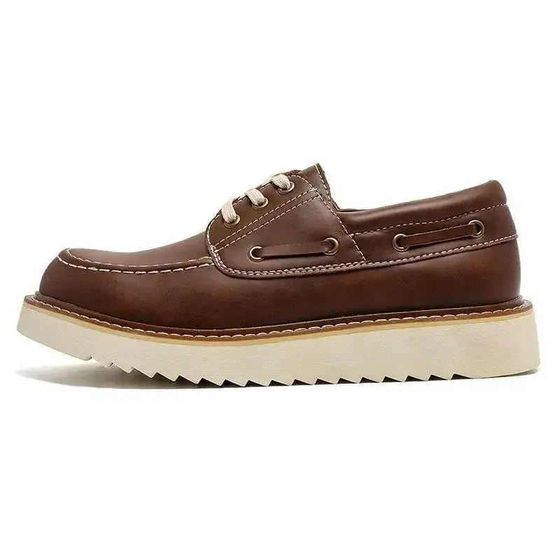 Men's retro genuine leather casual sneakers by Plush Fashion Hub with vintage style and comfortable design.