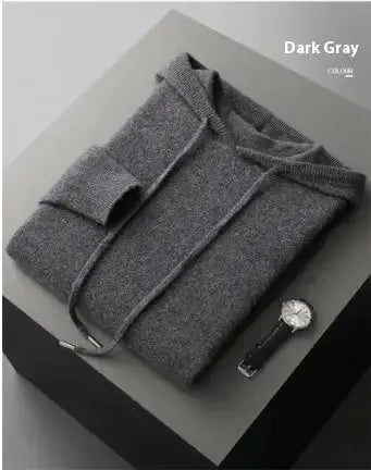 Men's solid color casual hooded knitted sweatshirt and jogger set from Plush Fashion Hub, activewear for comfortable everyday wear.