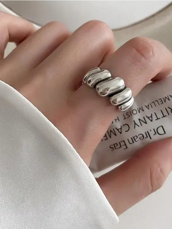 Minimalist Green Moonstone Rings Accessories 2 Sets - Plush Fashion Hub