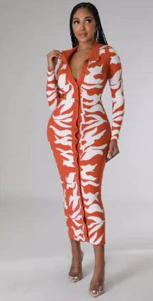 Plus size women's printed sexy fashion dress by Trendy Attic Store01, featuring vibrant patterns and a flattering fit.
