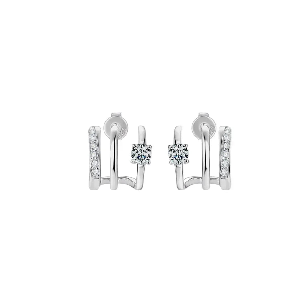 Moissanite 925 Sterling Silver Earrings - Plush Fashion Hub