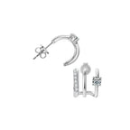 Sterling silver stud earrings with 0.84ct moissanite gemstones, showcasing elegant jewelry design and sparkling brilliance.