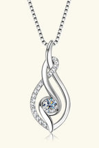 Moissanite 0.3ct necklace in 925 sterling silver with 18K gold accents, featuring a delicate pendant design.