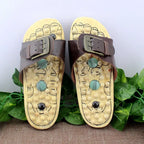 Women’s health care foot massage slippers with textured soles for soothing comfort, designed by Trendy Attic Store01.