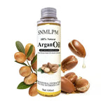 Plush Fashion Hub natural argan hair oil bottle showing deep hydration and frizz control benefits for shiny, healthy hair.