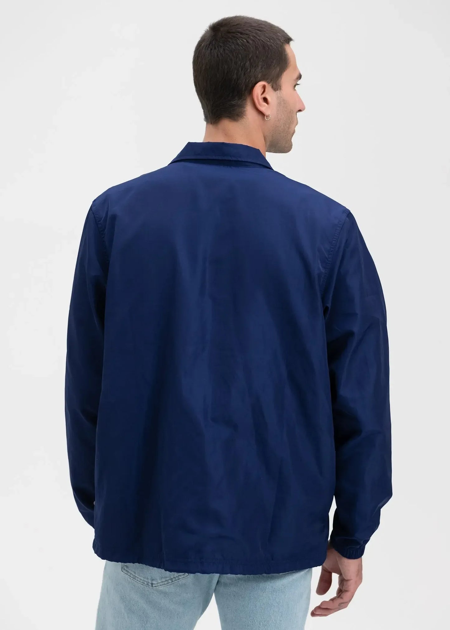 Navy | Mens Coach Jacket - Plush Fashion Hub