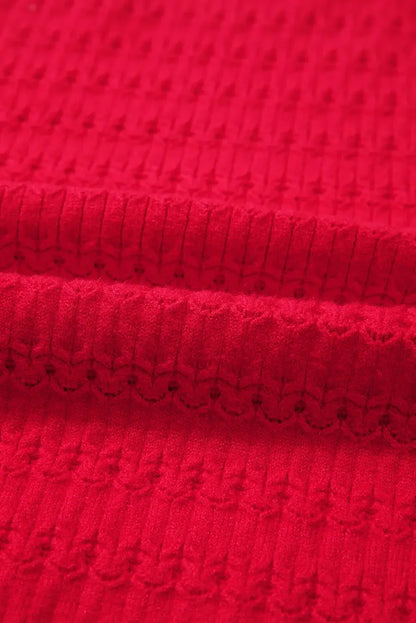 Nellie Knit Ribbed Cuffs Sweater - Plush Fashion Hub