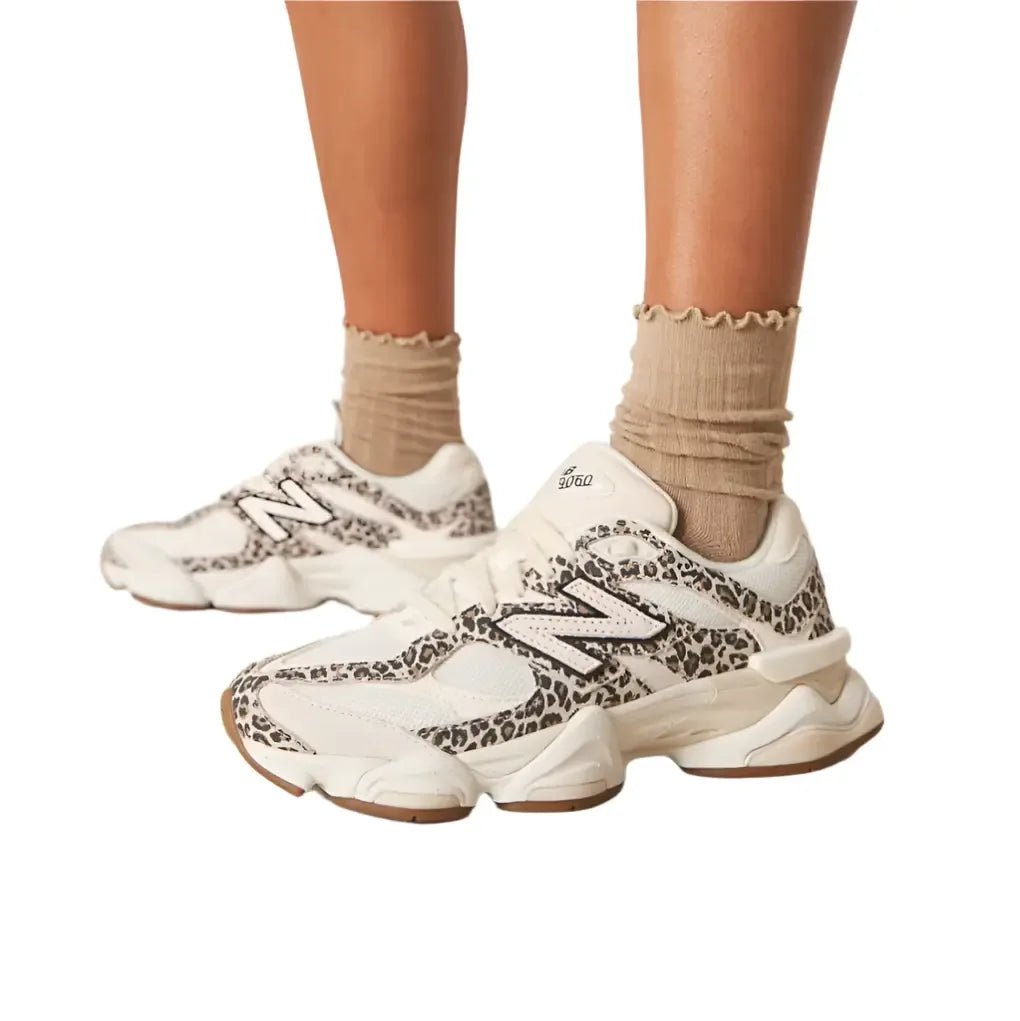 New Balance 9060 Leopard Print Beige - Plush Fashion Hub