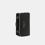 Convertible vegan leather crossbody phone case and wallet by Plush Fashion Hub, featuring a sleek design and multiple storage compartments.