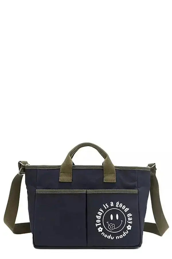 Canvas tote bag with artistic graphic print from Plush Fashion Hub, spacious casual handbag for everyday use.