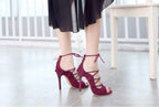 Trendy Attic Store01 women's Roman high heel peep toe sandals with open toe design and stylish strap details.