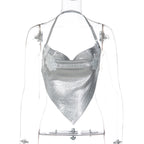 Bella Mia spring arrival solid color halter backless vest with chest wrap, stylish nighttime clubwear for women.