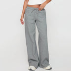 Women’s casual loose-fit trousers by Bella Mia featuring a drawstring waist and solid color, perfect for autumn wear.