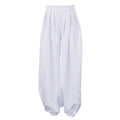Women’s white high-waist tapered trousers with pleats, loose fit, and casual style from Wanita Store featuring all-match design.