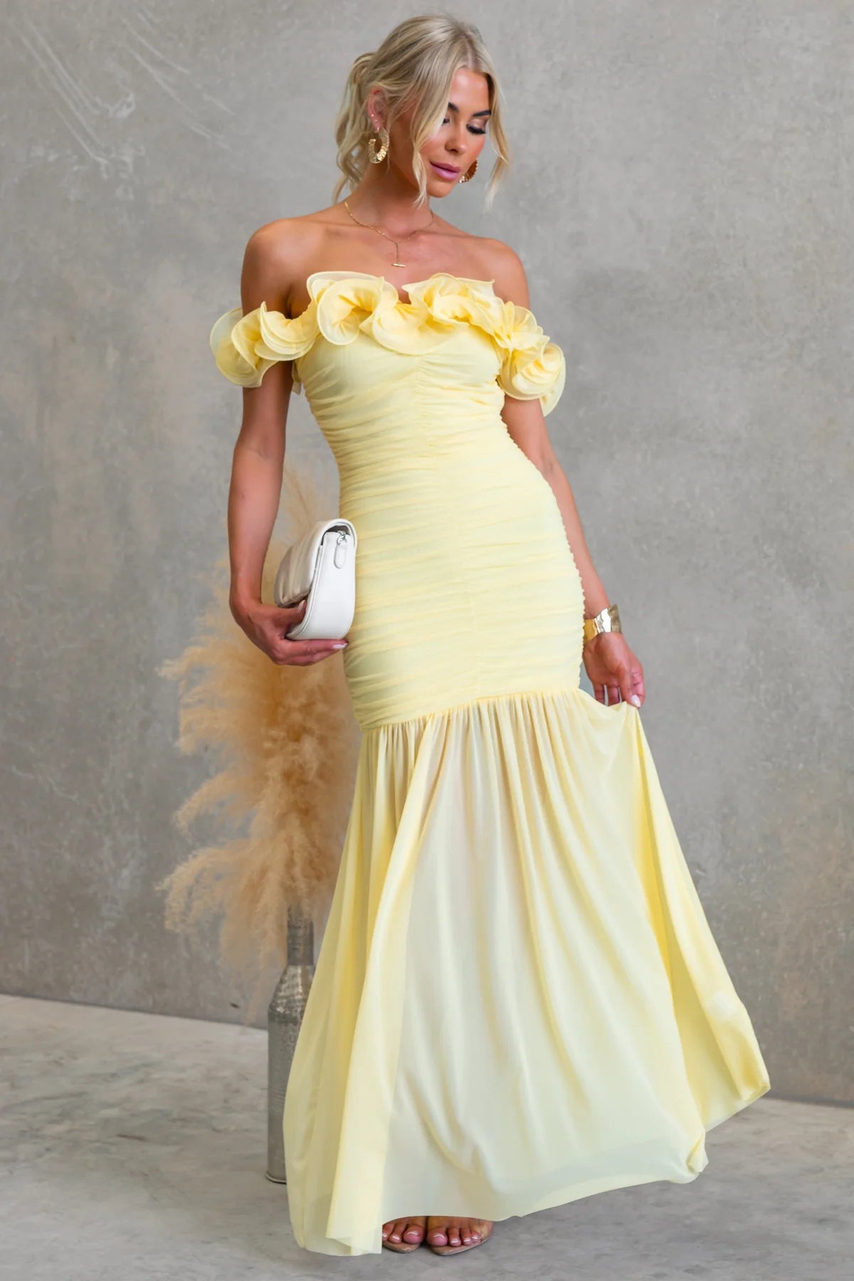 Solid color mesh off-shoulder dress by Plush Fashion Hub, slim fit summer vacation dress with a sexy, stylish design.