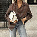 Women’s plaid long sleeve coat shirt from Wanita Store, perfect for autumn casual vacations, with a cozy, stylish design.