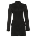 Autumn Winter Women Elegant Sexy Waist Trimming Hip Skirt Solid Color Long Sleeve Dress Bella Mia