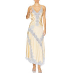 Elegant satin stitching skirt and suspender two-piece set with rings, casual and loose fit, by Plush Fashion Hub.