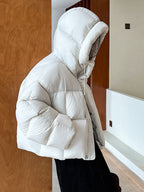 Ultra-Fluffy Hooded Puffer Down Jacket - Premium Warmth