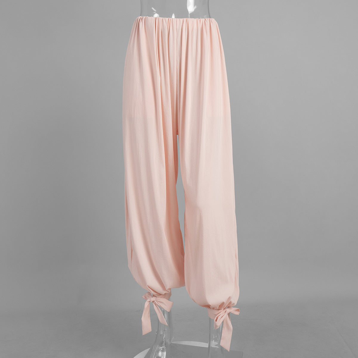 Women’s wide-leg lace-up bloomers pants by Plush Fashion Hub, slim, loose fit, perfect for spring and summer wear.