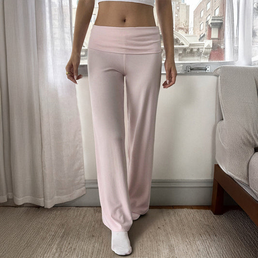 Casual Vacation Solid Color Straight Leg Trousers Pants Women Clothing Autumn Winter Bella Mia