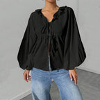 Women’s Bella Mia batwing sleeve cardigan top, loose fit, autumn winter casual T-shirt with simple, intellectual style.